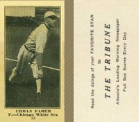 1916 Altoona Tribune #55 Red Faber Baseball Card