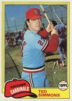 1981 Topps #705 Ted Simmons Baseball Card