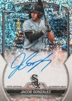 2023 Bowman Draft Chrome Prospect Autograph #CDAJGO Jacob Gonzalez Sparkle Refractor Baseball Card