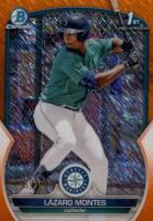 2023 Bowman Chrome Prospects #BCP58 Lazaro Montes Orange Shimmer Refractor Baseball Card