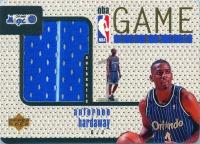 1997 Upper Deck Game Jerseys #GJ21 Anfernee Hardaway Away Jersey Basketball Card