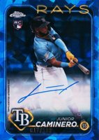 2024 Topps Chrome Sapphire Update Series Chrome Sapphire Autographs #JCA Junior Caminero Baseball Card