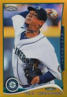 2014 Topps Chrome #61 Felix Hernandez Gold Refractor Baseball Card
