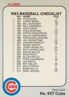 1983 Fleer #657 Checklist (490-535) Baseball Card