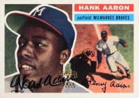 2000 Topps Hank Aaron #3 1956 Topps Reprint Certified Autograph Baseball Card