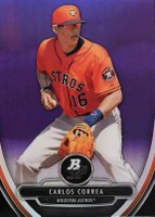2013 Bowman Platinum Chrome Prospects #23 Carlos Correa Purple Refractor Baseball Card