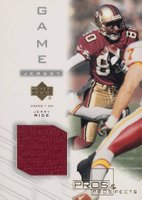 2001 Upper Deck Pros & Prospects Game Jersey #JR-J Jerry Rice Football Card