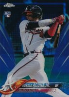 2018 Topps Chrome #193 Ronald Acuna Jr. Blue Refractor Baseball Card