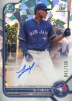 2022 Bowman Chrome Prospect Autographs #CPALM Luis Meza Atomic Refractor Baseball Card
