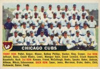 1956 Topps #11wc Chicago Cubs Team Center-White Back Baseball Card
