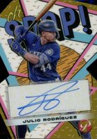 2023 Topps Pristine Oh, Snap! Autograph #OSAJRO Julio Rodriguez Gold Baseball Card