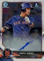 2018 Bowman Chrome Prospects Autographs #CPAAG Andres Gimenez Baseball Card