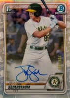 2020 Bowman Draft Chrome Draft Picks Autographs #CDATS Tyler Soderstrom Refractor Baseball Card