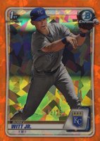 2020 Bowman Chrome Sapphire Edition #BCP25 Bobby Witt Jr. Orange Baseball Card
