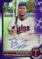 2022 Bowman Chrome Prospect Autographs #CPABA Bryan Acuna Purple Refractor Baseball Card