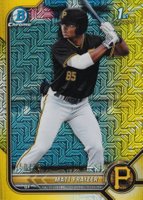 2022 Bowman Mega Box Chrome #91 Matt Fraizer Yellow Refractor Baseball Card