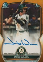 2023 Bowman Draft Chrome Prospect Autograph #CDAJWI Jacob Wilson Gold Refractor Baseball Card