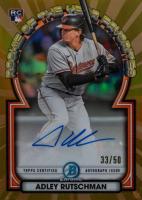 2023 Bowman Rookie of the Year Favorites Autographs Image Variations #ROYVAR Adley Rutschman Gold Baseball Card