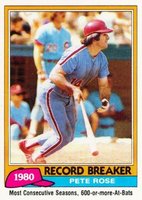 1981 Topps #205 Pete Rose Record Breaker Baseball Card