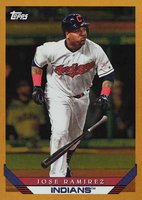 2019 Topps Archives #298 Jose Ramirez Gold Foilboard 1/1 Baseball Card