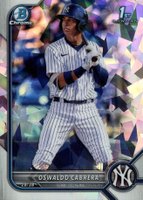 2022 Bowman Chrome Prospects #BCP17 Oswaldo Cabrera Atomic Refractor Baseball Card