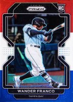2022 Panini Prizm #54 Wander Franco Red/White/Blue Prizm Baseball Card
