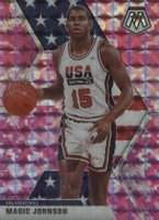 2019 Panini Mosaic #255 Magic Johnson Pink Camo Basketball Card