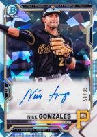 2021 Bowman Chrome Sapphire Edition Autographs #BSPANG Nick Gonzales Aqua Baseball Card