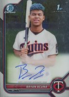 2022 Bowman Chrome Prospect Autographs #CPABA Bryan Acuna Baseball Card