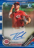 2019 Bowman Draft Chrome Draft Picks Autograph #CDATC Tyler Callihan Blue Refractor Baseball Card