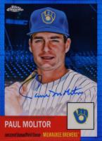 2022 Topps Chrome Platinum Anniversary Autographs #PMO Paul Molitor Blue Prism Refractor Baseball Card