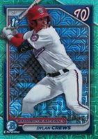 2024 Bowman Mega Box Chrome Prospects #23 Dylan Crews Aqua Refractor Baseball Card