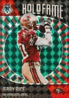 2021 Panini Mosaic Holofame #14 Jerry Rice Green Mosaic Football Card