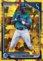 2024 Bowman Sapphire Edition Chrome Prospects #BCP94 Felnin Celesten Yellow Baseball Card