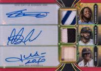 2022 Topps Triple Threads Autograph Relic Combos #ARCGTS Fernando Tatis Jr./Juan Soto/Vladimir Guerrero Jr. Ruby 1/1 Baseball Card