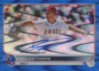 2022 Topps Chrome Rookie Autographs #RARD Reid Detmers Blue Raywave Refractor Baseball Card