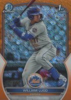 2023 Bowman Chrome Prospects #BCP141 William Lugo Orange Shimmer Refractor Baseball Card