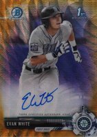 2017 Bowman Draft Chrome Draft Picks Autographs  #CDAEW  Evan White Gold Wave Refractor Baseball Card