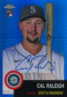 2022 Topps Chrome Platinum Anniversary Autographs #CR Cal Raleigh Blue Prism Refractor Baseball Card