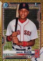 2021 Bowman Chrome Mega Box #167 Miguel Bleis Gold Refractor Baseball Card