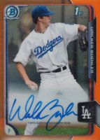2015 Bowman Chrome Draft Pick Autograph #BCAWB  Walker Buehler Orange Refractor Baseball Card