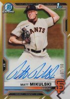 2021 Bowman Draft Chrome Draft Pick Autographs #CDAMMI Matt Mikulski Gold Refractor Baseball Card