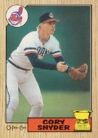 1987 O-Pee-Chee #192 Cory Snyder Baseball Card