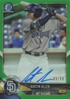 2018 Bowman Chrome Prospects Autographs #BCPAAAL Austin Allen Green Refractor Baseball Card