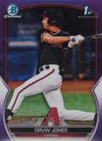 2023 Bowman Chrome Prospects #BCP25 Druw Jones Purple Refractor Baseball Card