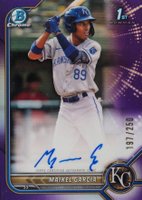2022 Bowman Chrome Prospect Autographs #CPAMG Maikel Garcia Purple Refractor Baseball Card