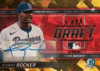 2022 Bowman Draft Bowman Draft Night #BDN10 Kumar Rocker Autograph-Gold Atomic Refractor Baseball Card