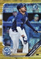 2019 Bowman Mega Box Chrome #25 Fernando Tatis Jr. Looking Up-Gold Refractor Baseball Card