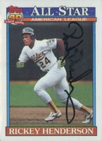 1991 Topps #391 Rickey Henderson Baseball Card