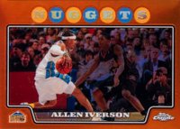 2008 Topps Chrome #3 Allen Iverson Orange Refractor Basketball Card